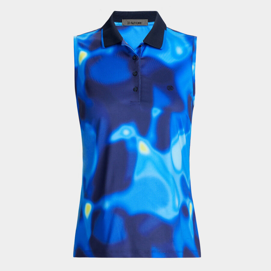 BOKEH BLUR TECH JERSEY SLEEVELESS POLO