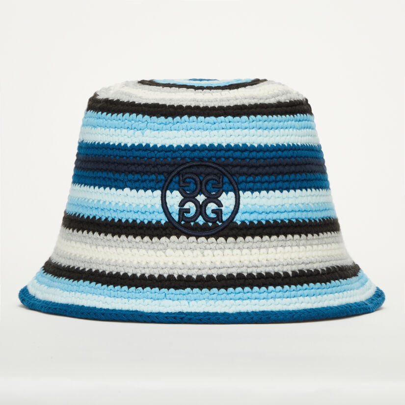 STRIPED CROCHET BUCKET HAT image number 1