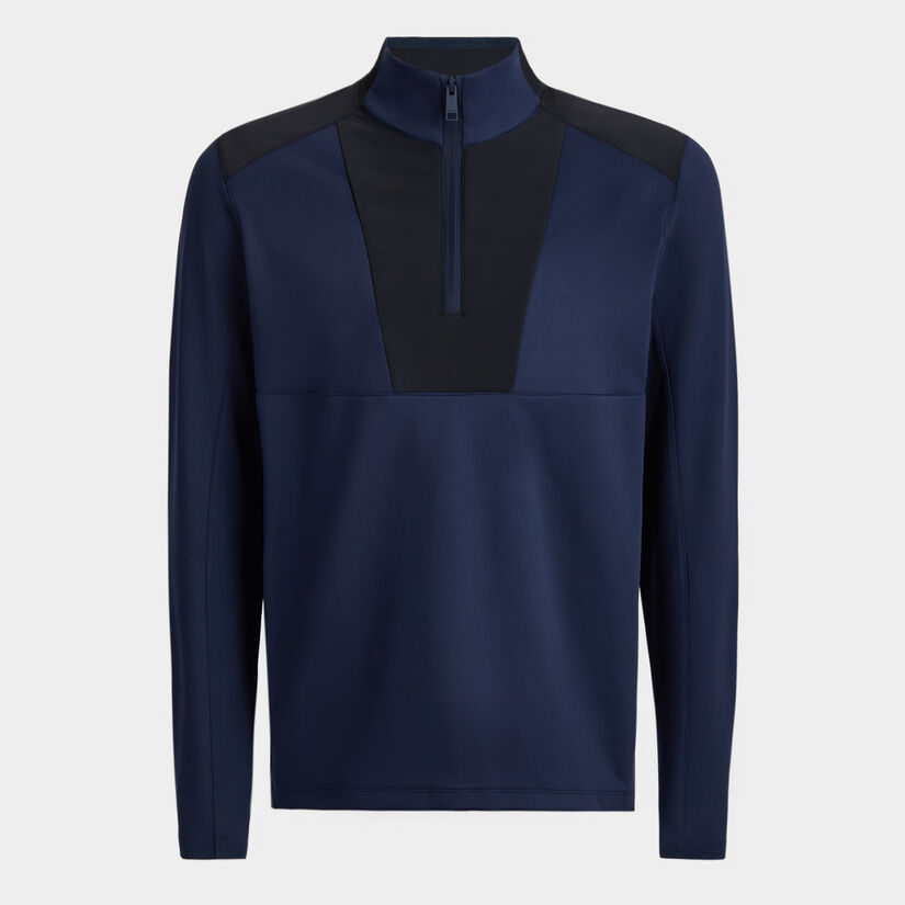 DOUBLE KNIT BRUSHED BACK SCUBA QUARTER ZIP PULLOVER image number 1