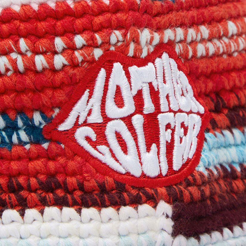 LIMITED EDITION OFFSET STRIPE CROCHET MOTHER GOLFER BUCKET HAT image number 4