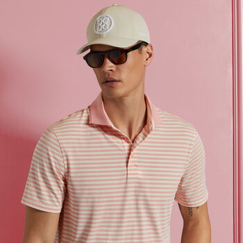 PERFORATED STRIPE TECH JERSEY POLO