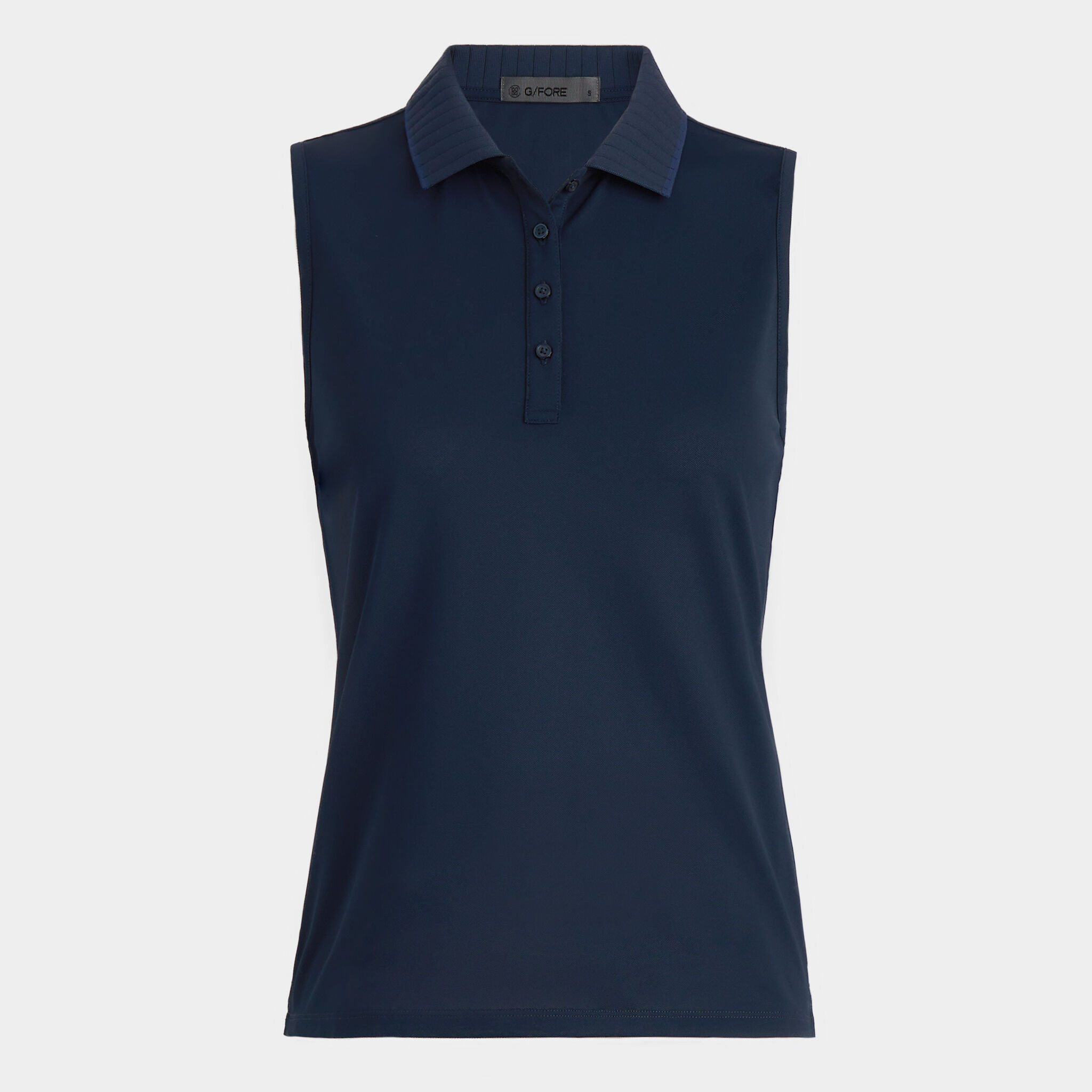 PLEATED COLLAR TECH PIQUÉ SLEEVELESS POLO | WOMEN'S POLO SHIRTS