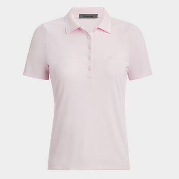 CONTRAST COLLAR RIBBED TECH NYLON POLO