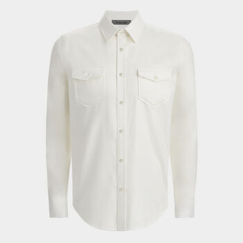 HERRINGBONE BRUSHED WOVEN SHIRT