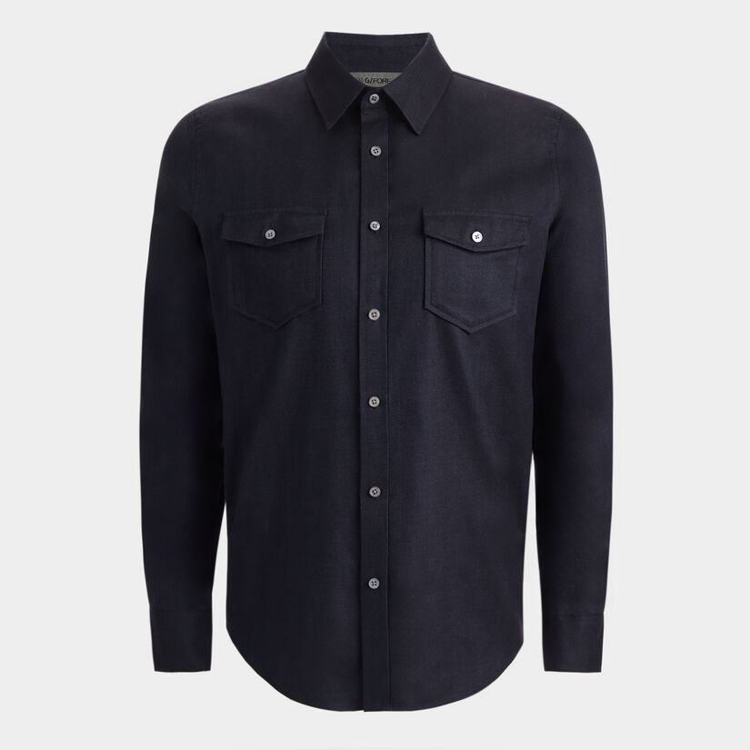 HERRINGBONE BRUSHED WOVEN SHIRT image number 2