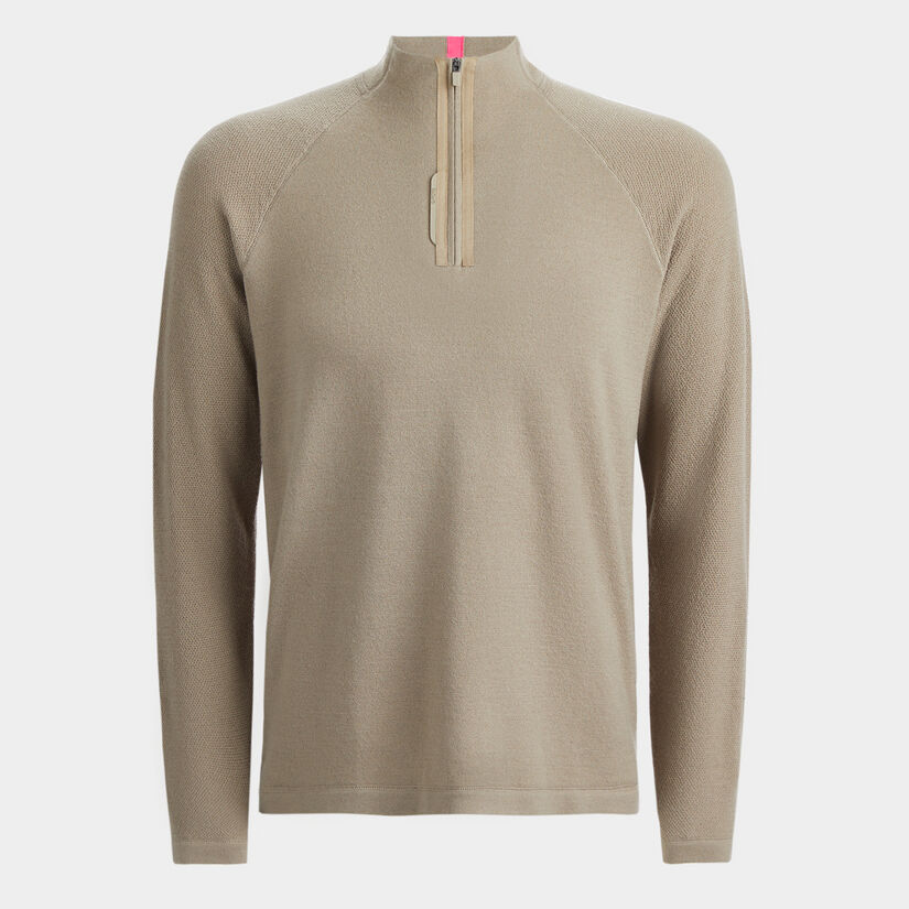 MERINO WOOL BLEND RAGLAN QUARTER ZIP SWEATER image number 1