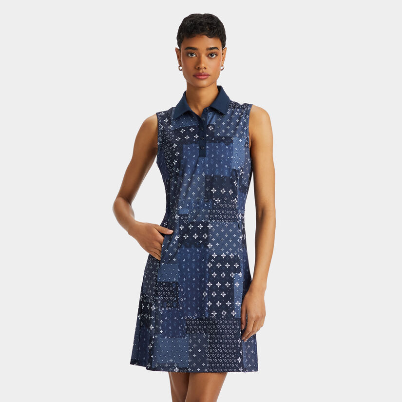 Women's Louis Vuitton Blue Denim Patchwork Monogram Sleeveless Mini  Dress Sz 38