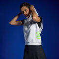 DOUBLE KNIT BRUSHED BACK CROPPED SLEEVELESS HOODIE image number 1