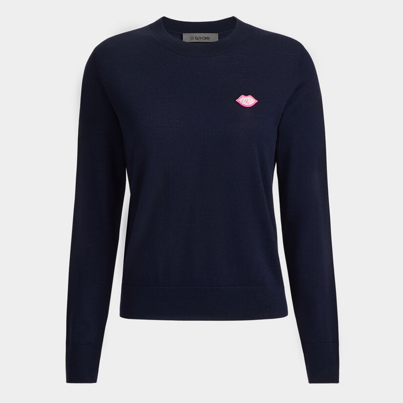 MOTHER GOLFER MERINO WOOL CREWNECK SWEATER image number 1