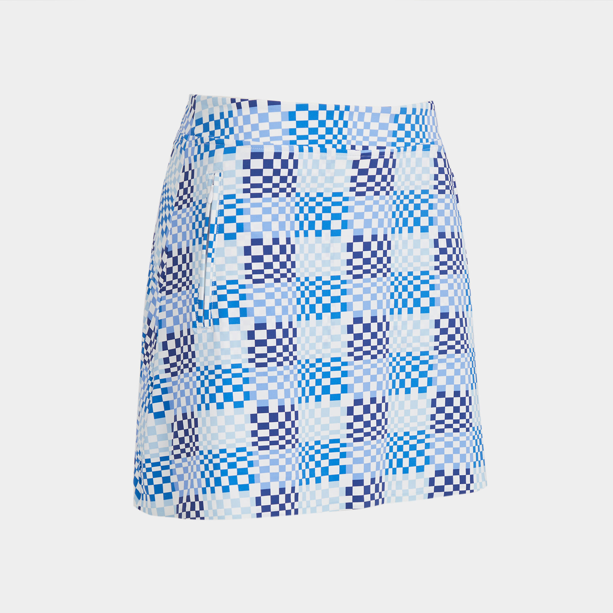 GRADIENT CHECK SILKY TECH NYLON A-LINE SKORT | GOLF 