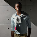 SPREAD COLLAR STRIPED STRECH WOVEN SHIRT image number 1