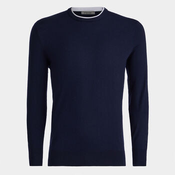 MERINO WOOL BLEND CREWNECK SWEATER