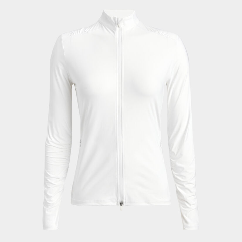 SILKY TECH NYLON RUCHED FULL ZIP LAYER image number 1