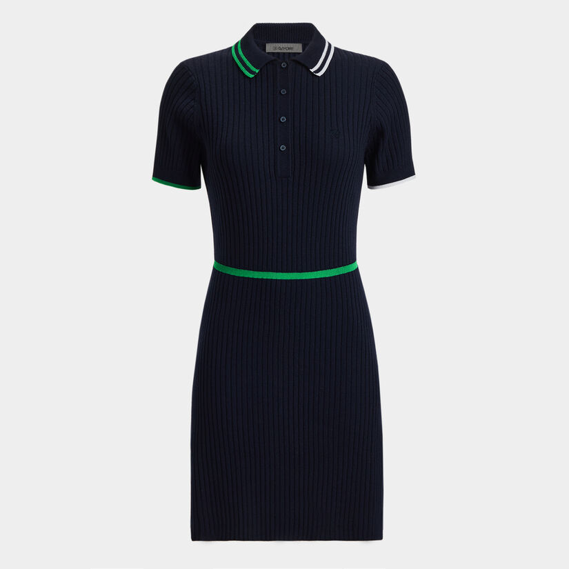 MERINO WOOL SWEATER POLO DRESS image number 1