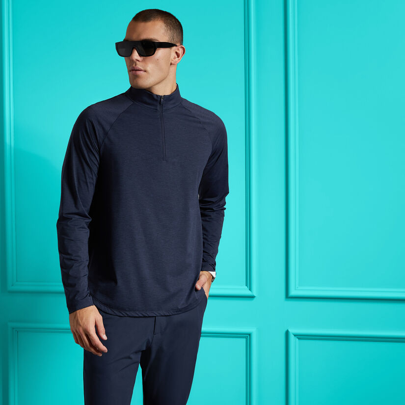 TECH MÉLANGE RAGLAN QUARTER ZIP PULLOVER image number 3