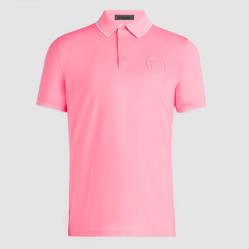 CIRCLE G'S EMBOSSED TECH JERSEY BANDED SLEEVE POLO image number 1