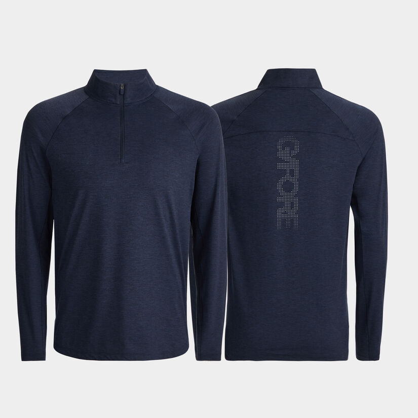 TECH MÉLANGE RAGLAN QUARTER ZIP PULLOVER image number 1