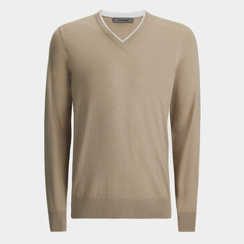 MERINO WOOL BLEND V NECK SWEATER