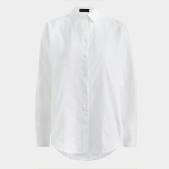 BARRÉ STRIPE COTTON SILK RELAXED FIT SHIRT