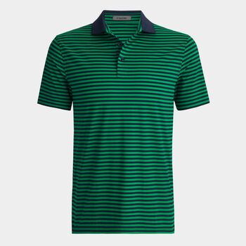 PERFORATED STRIPE TECH JERSEY POLO