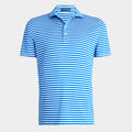 PERFORATED STRIPE TECH JERSEY MODERN SPREAD COLLAR POLO image number 1
