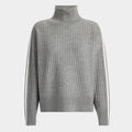 RIBBED MERINO WOOL BLEND FUNNEL NECK SWEATER image number 2