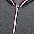 WAFFLE STITCH MERINO WOOL HOODED QUARTER ZIP SWEATER image number 5