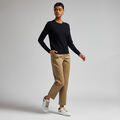 COTTON TWILL HIGH RISE STRAIGHT TAPERED LEG TROUSER image number 3