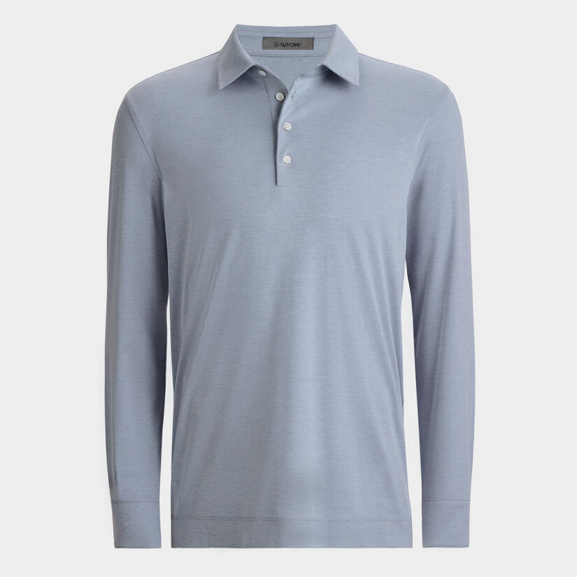 LUXE COTTON BLEND LONG SLEEVE POLO image number 1