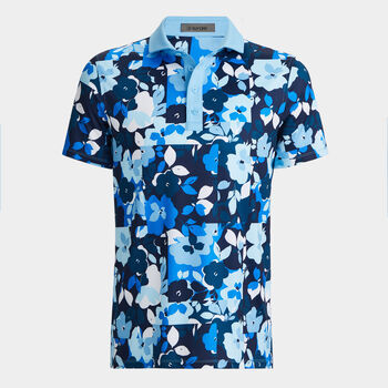 PATCHWORK FLORAL TECH JERSEY POLO