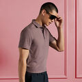 RIB GUSSET MÉLANGE ICE NYLON SPREAD COLLAR POLO image number 2