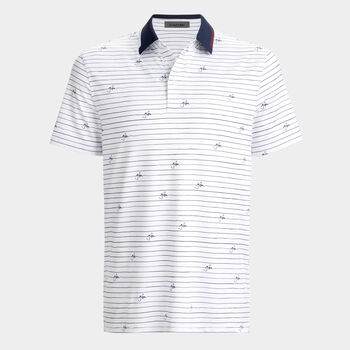 G/FORE SCRIPT STRIPE TECH JERSEY POLO