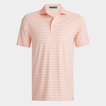 PERFORATED STRIPE TECH JERSEY POLO