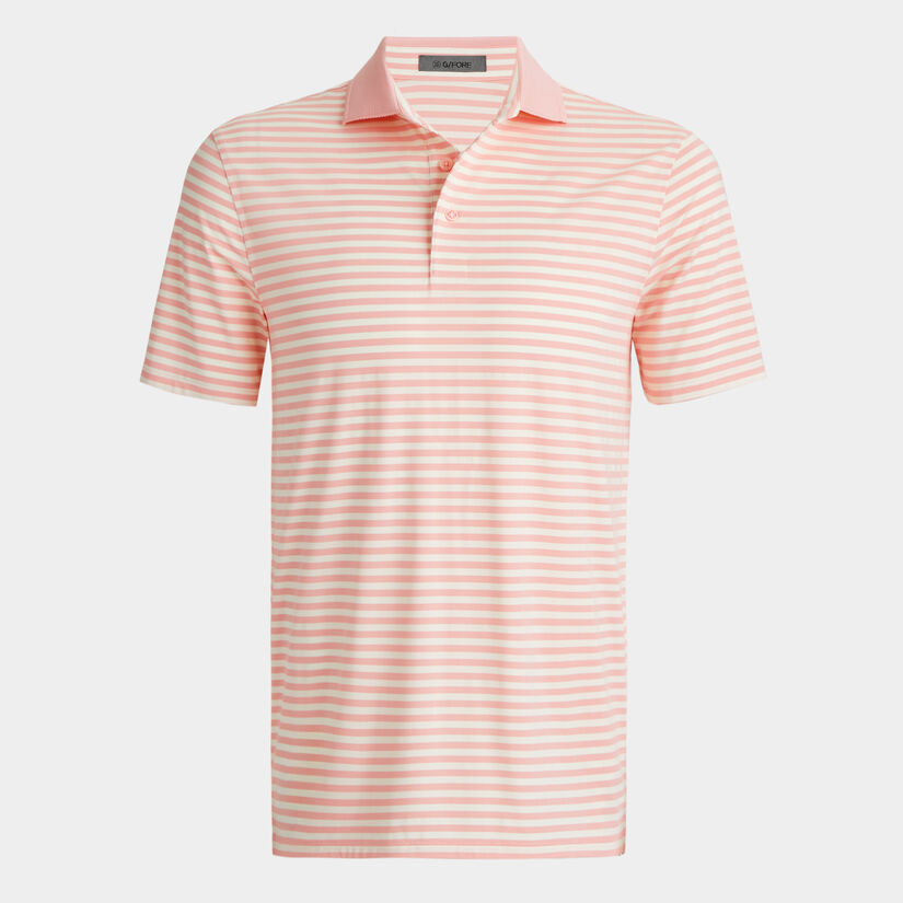 PERFORATED STRIPE TECH JERSEY POLO image number 1