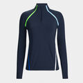 COLOUR BLOCK SILKY TECH QUARTER ZIP PULLOVER image number 1