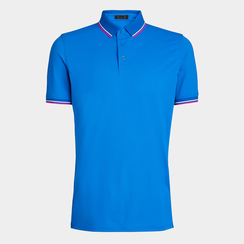 CONTRAST DUAL LINES BANDED SLEEVE TECH PIQUÉ POLO – G/FORE