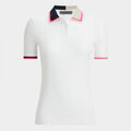 COTTON BLEND RIBBED SHORT SLEEVE SWEATER POLO image number 1