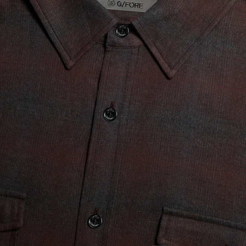 SHADOW PLAID BRUSHED WOVEN SHIRT image number 5