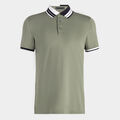 CONTRAST STRIPED COLLAR TECH JERSEY BANDED SLEEVE POLO image number 1