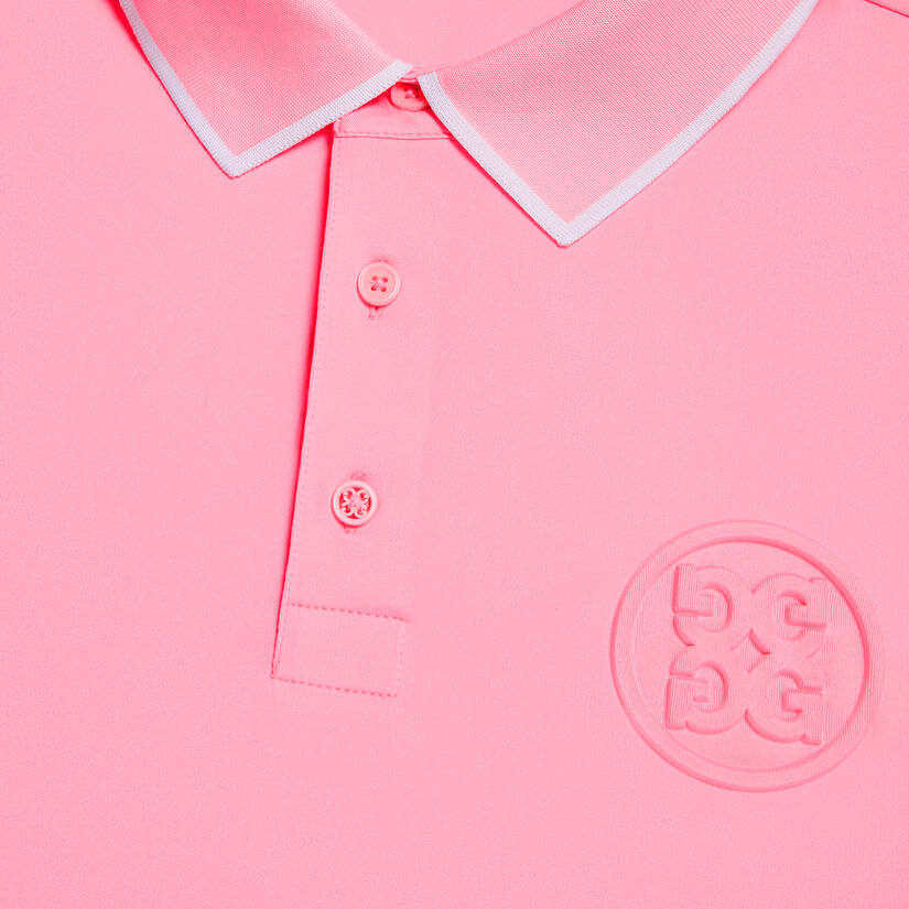 CIRCLE G'S EMBOSSED TECH JERSEY BANDED SLEEVE POLO image number 5