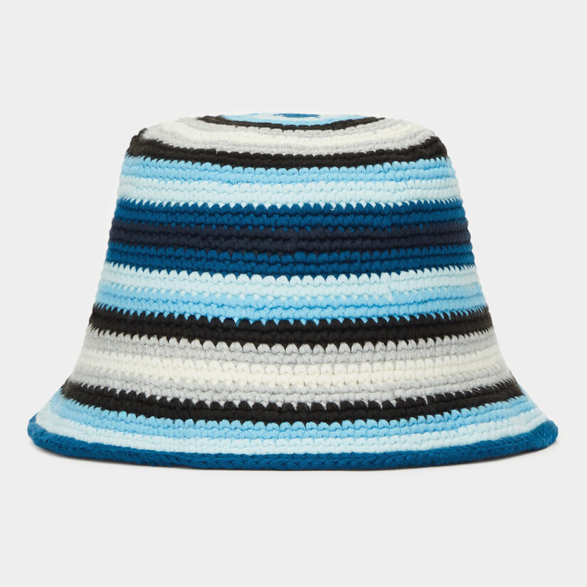 STRIPED CROCHET BUCKET HAT image number 2