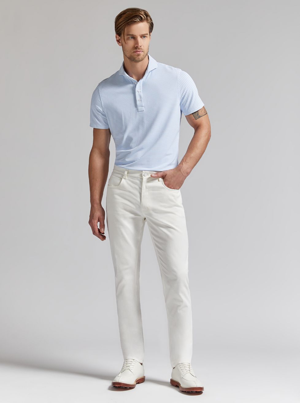 Learn more about Stretch Cotton 5 Pocket Pant