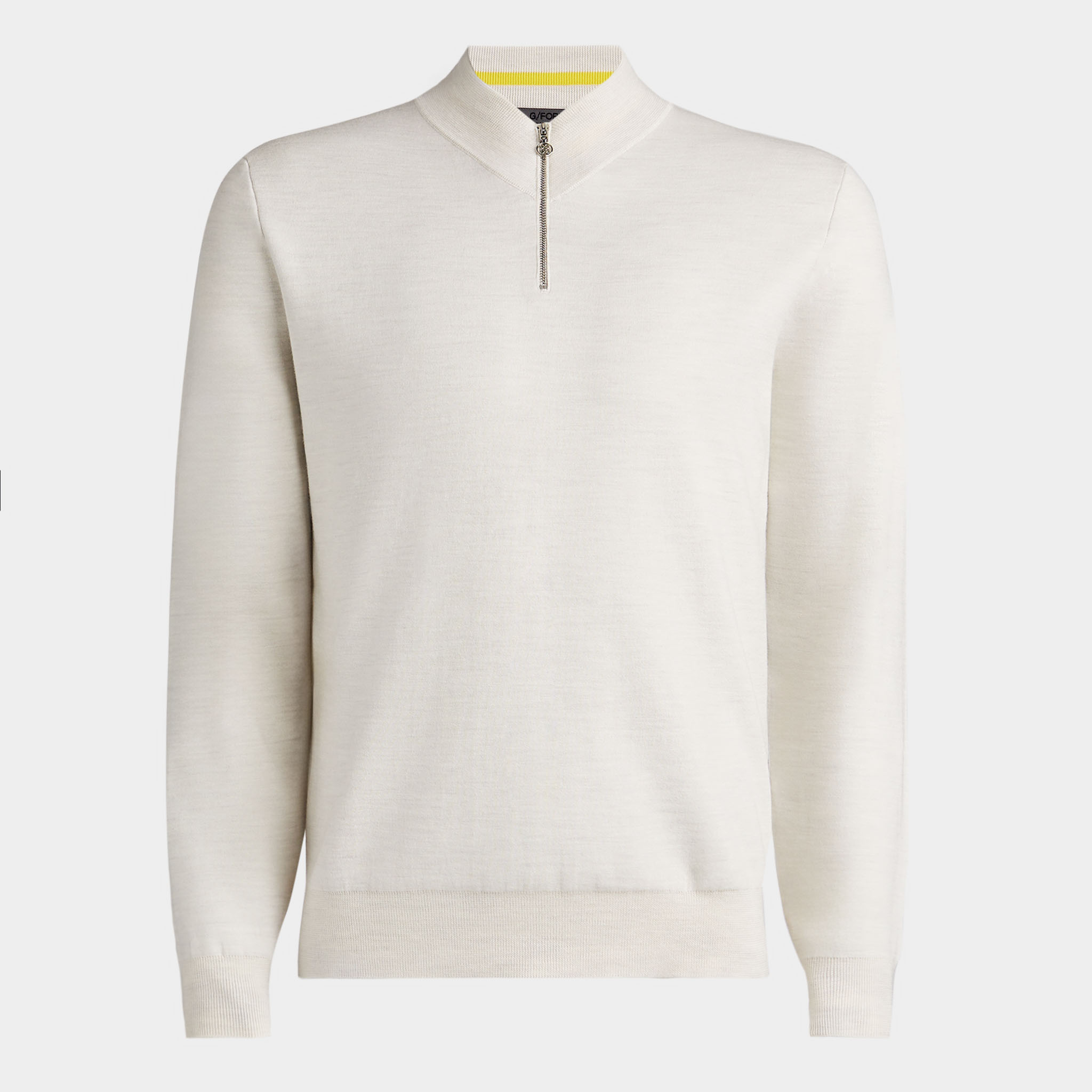 CONTRAST V NECK MERINO WOOL QUARTER ZIP SWEATER – G/FORE