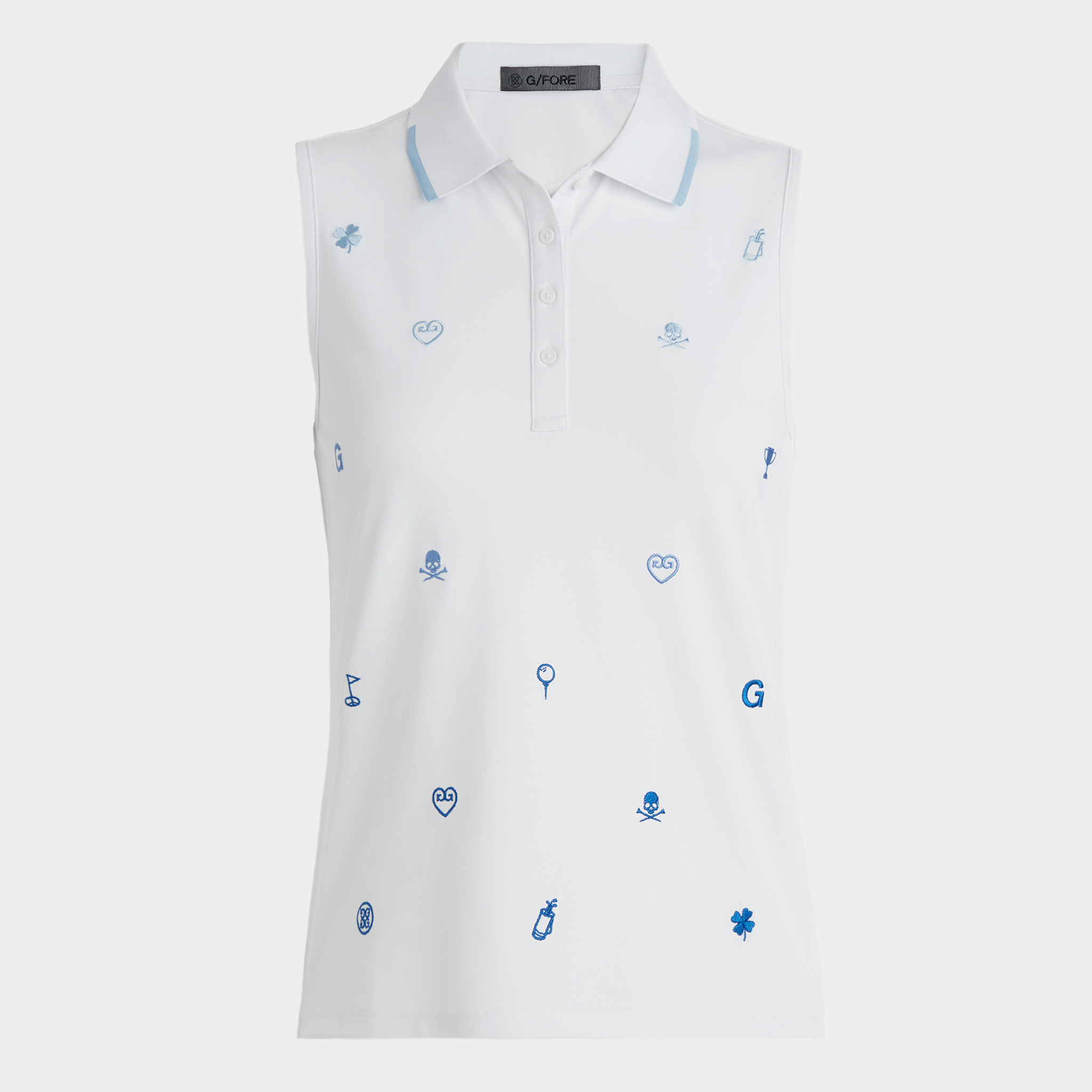 EMBROIDERED ICON TECH PIQUÉ SLEEVELESS POLO |WOMEN'S POLO SHIRTS | G/FORE |  G/FORE