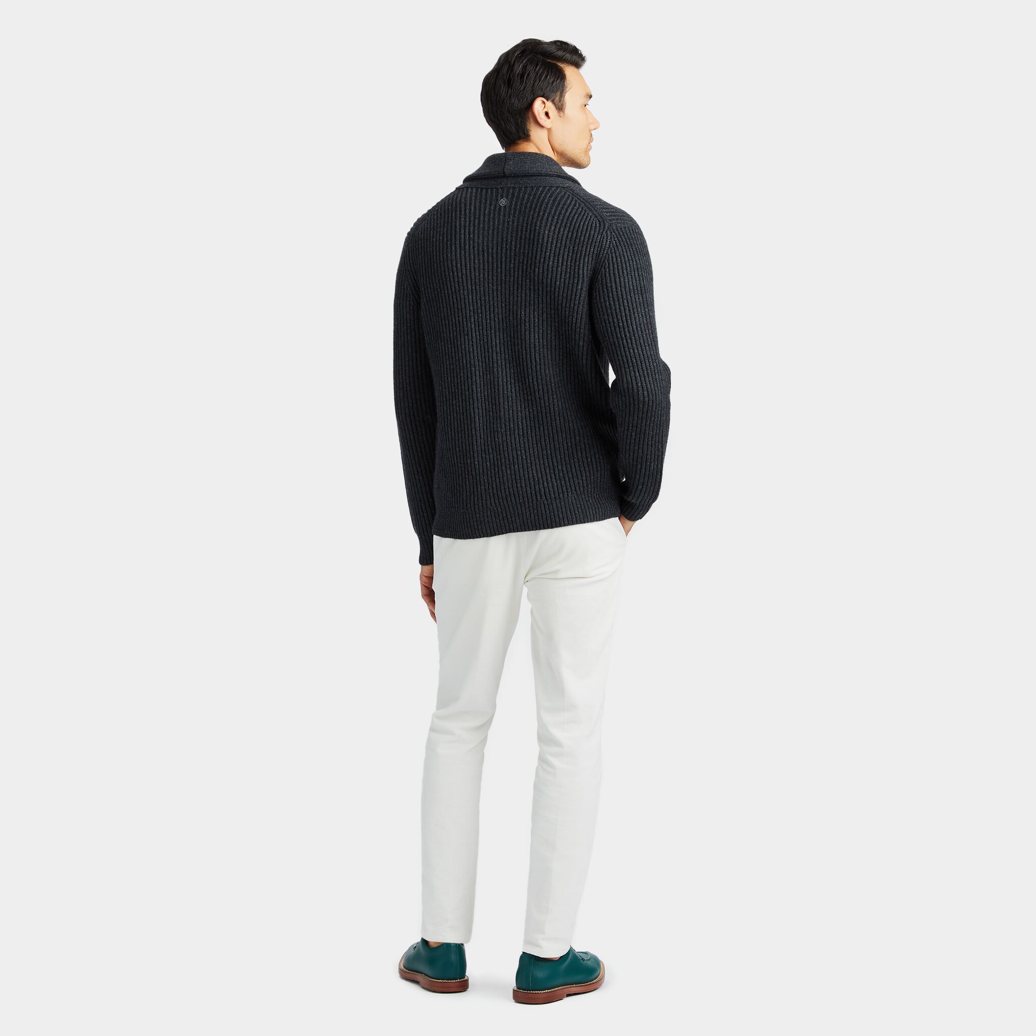 Fanore Textured Shawl Collar Sweater